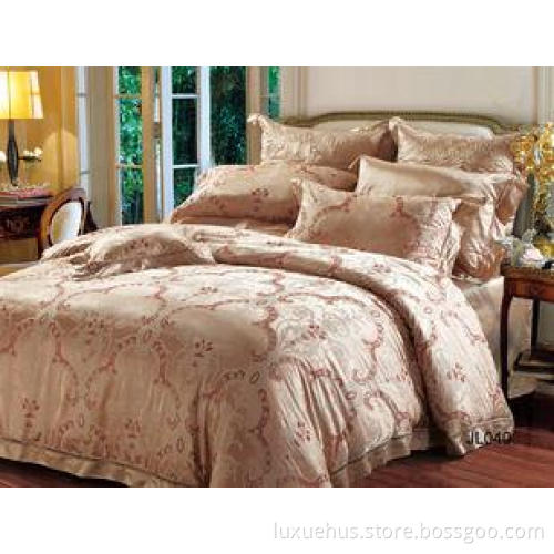 Classical Bright Luxury Bed Sets Silk Jacquard Health Fabri